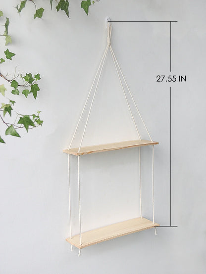 DecorBites™ Boho Macrame Wall Shelf for Home Decor