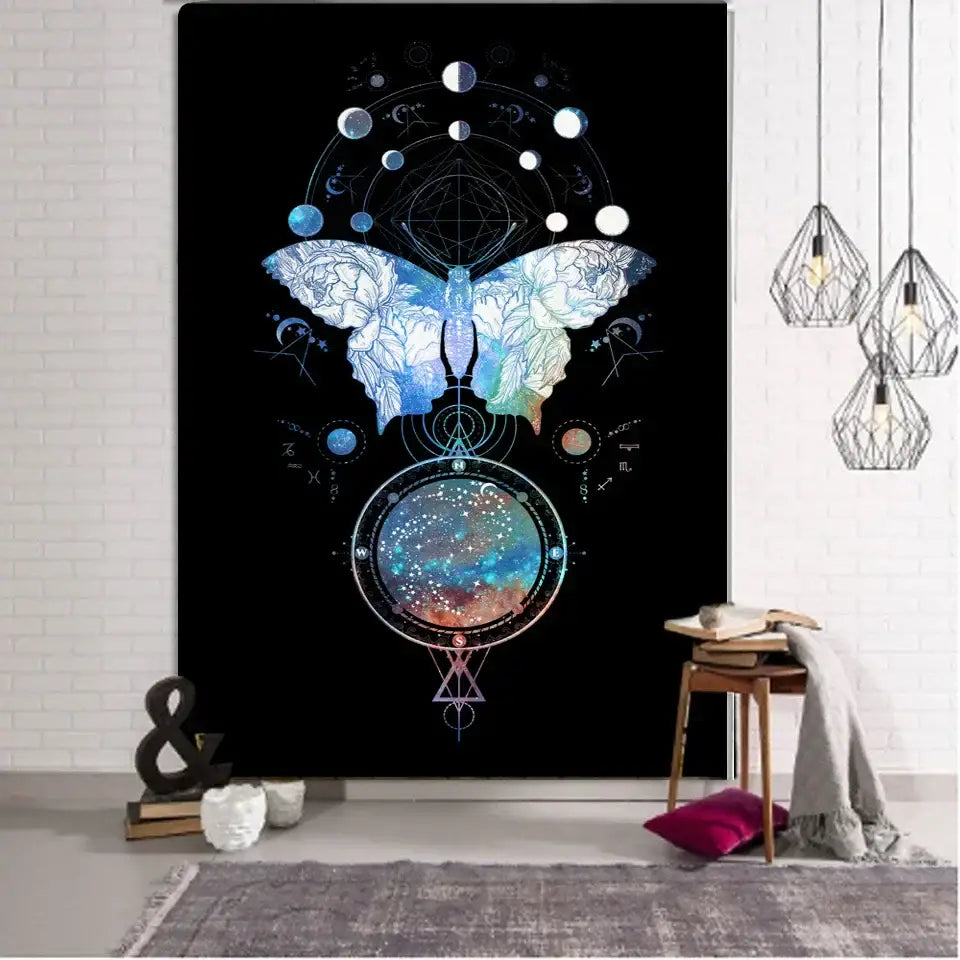 Boho mandala tapestry cosmic dreamcatcher wall hanging bedroom decor