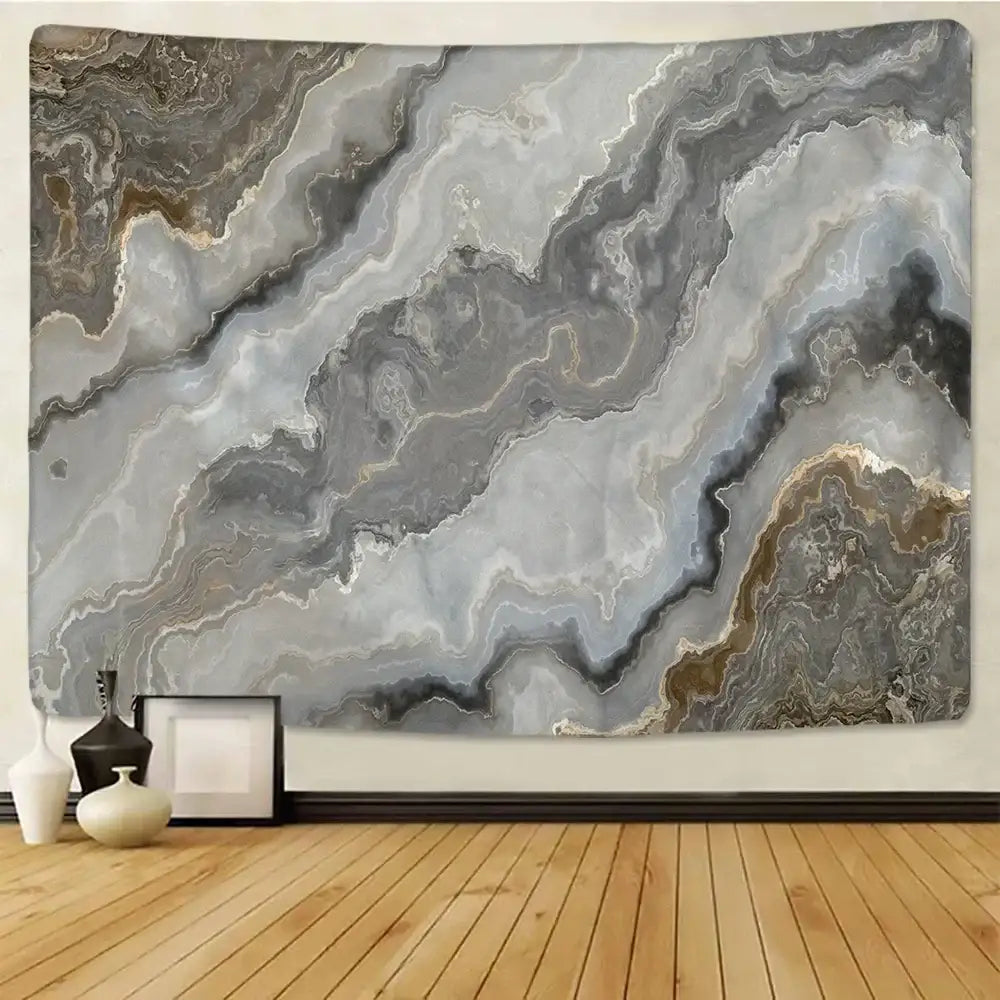Boho marble abstract agate wall tapestry for bedroom decor