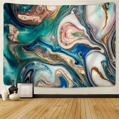 Boho marble abstract agate wall tapestry for bedroom decor