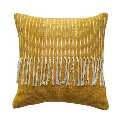 Boho moroccan fringed pillowcase set earthy tones living room decor