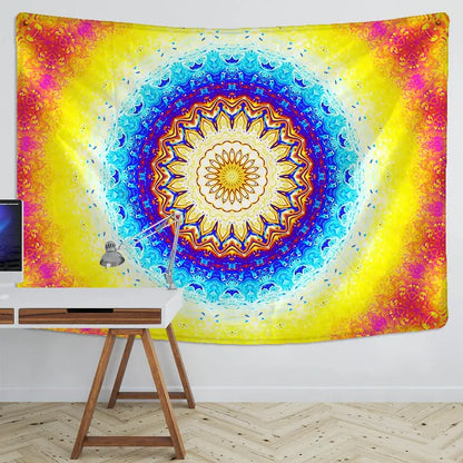 Boho multicolored indian mandala tapestry bedroom wall hanging