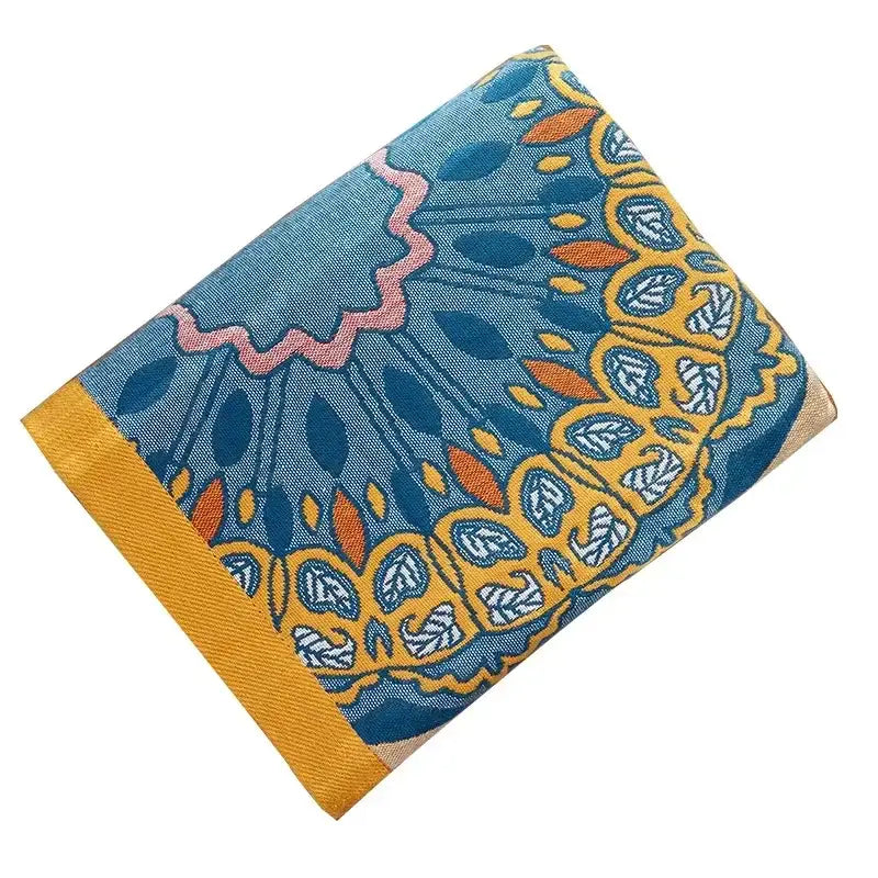 Boho patchwork cotton gauze bath towel bathroom wrap