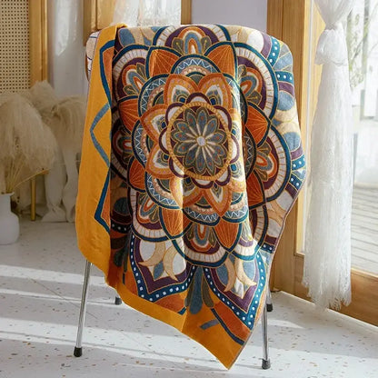 Boho patchwork cotton gauze bath towel bathroom wrap