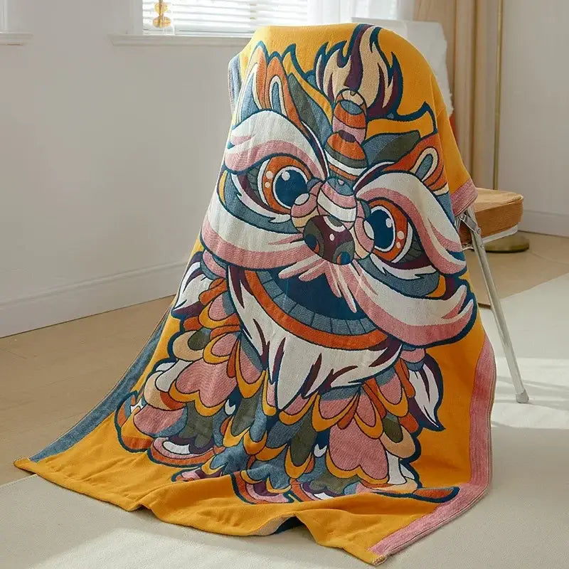 Boho patchwork cotton gauze bath towel bathroom wrap