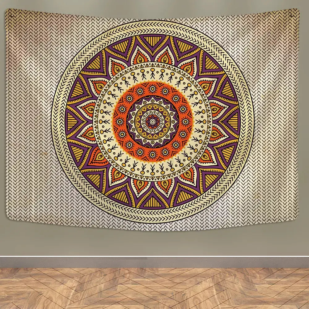 Boho rainbow indian mandala wall hanging bedroom lace tapestry