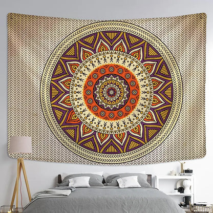 Boho rainbow indian mandala wall hanging bedroom lace tapestry