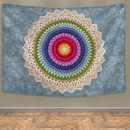 Boho rainbow indian mandala wall hanging bedroom lace tapestry