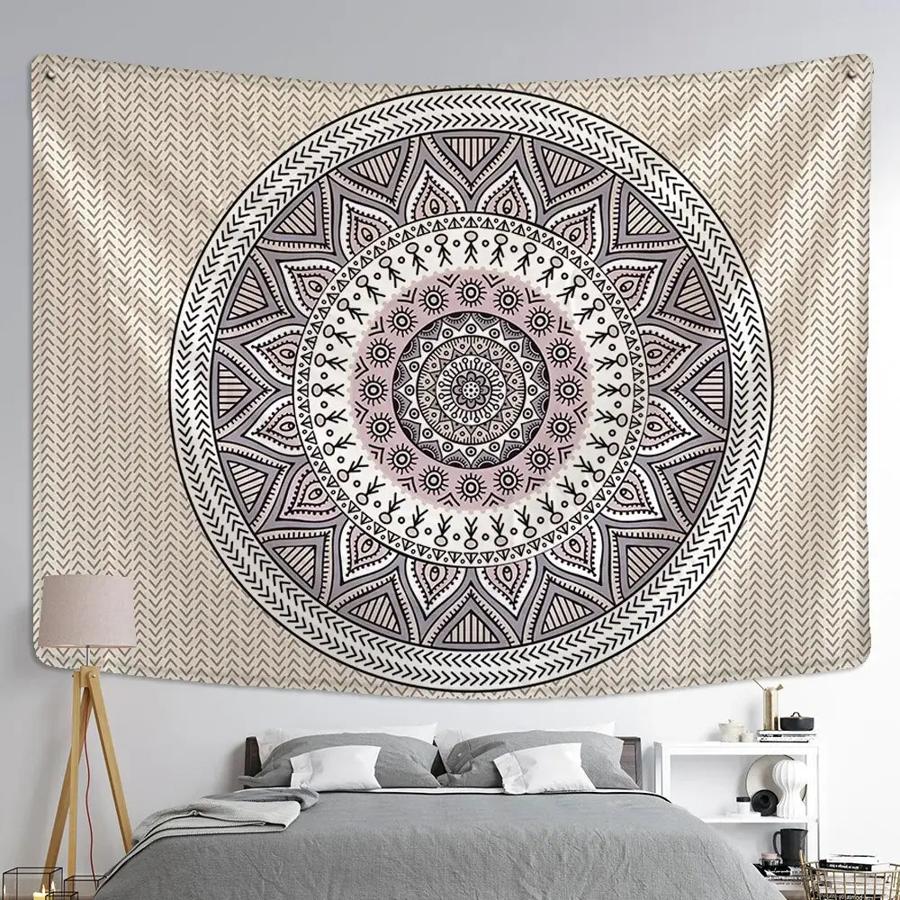 Boho rainbow indian mandala wall hanging bedroom lace tapestry