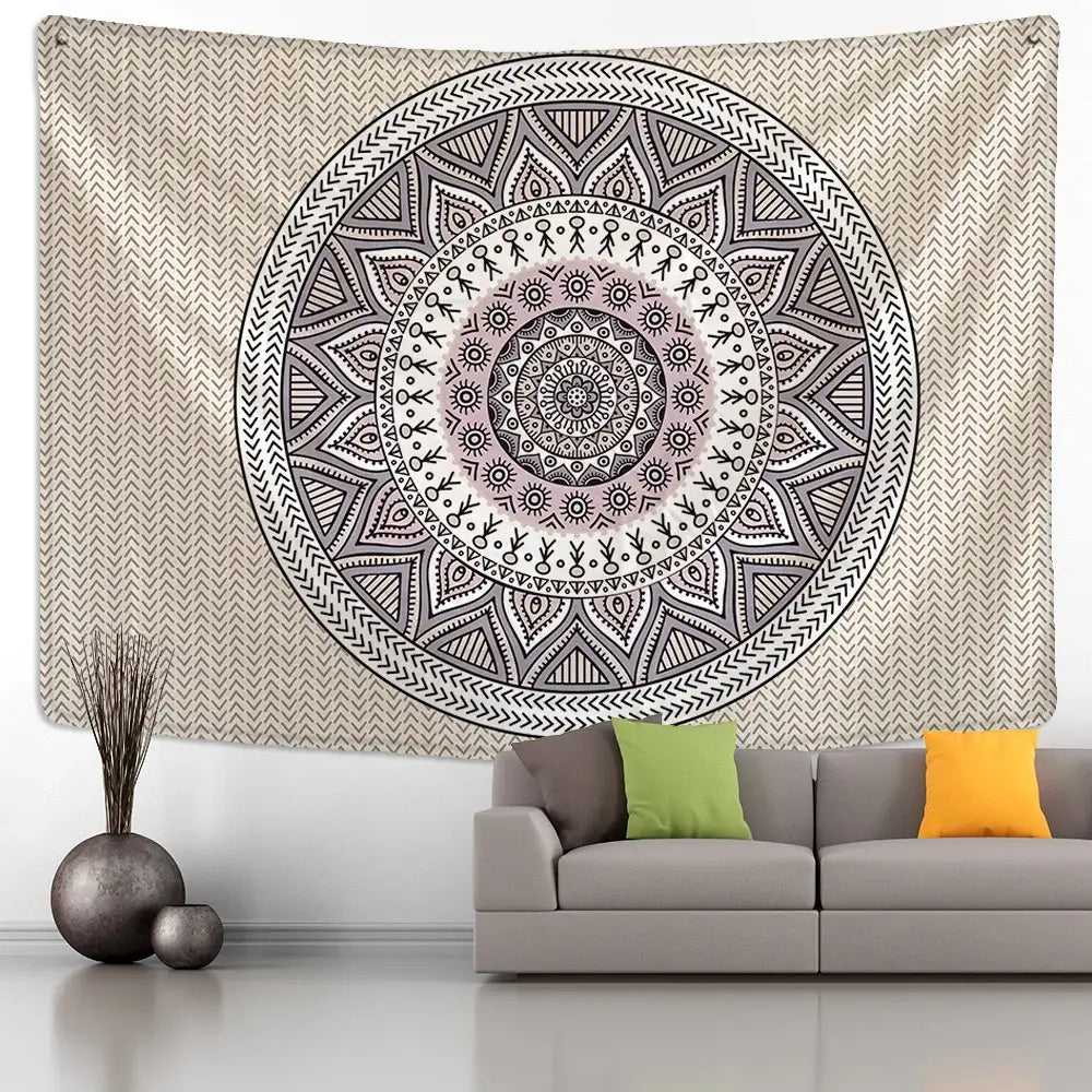 Boho rainbow indian mandala wall hanging bedroom lace tapestry