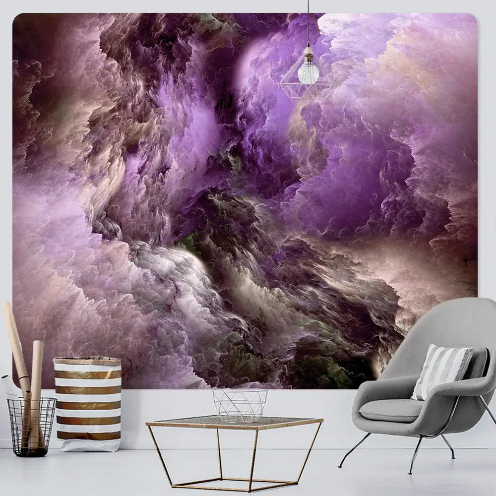 Boho red & gold cloud home tapestry bedroom wall decor