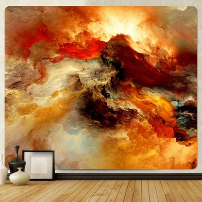 Boho red & gold cloud home tapestry bedroom wall decor