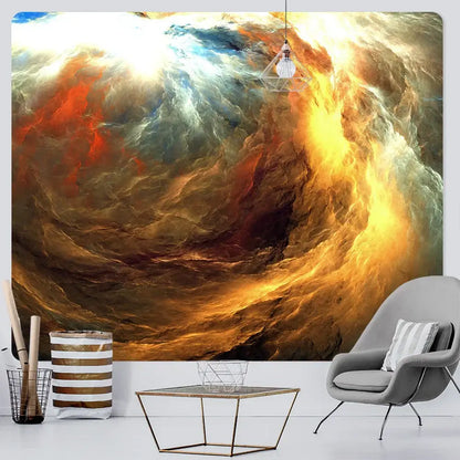 Boho red & gold cloud home tapestry bedroom wall decor