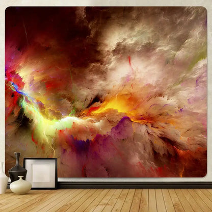 Boho red & gold cloud home tapestry bedroom wall decor