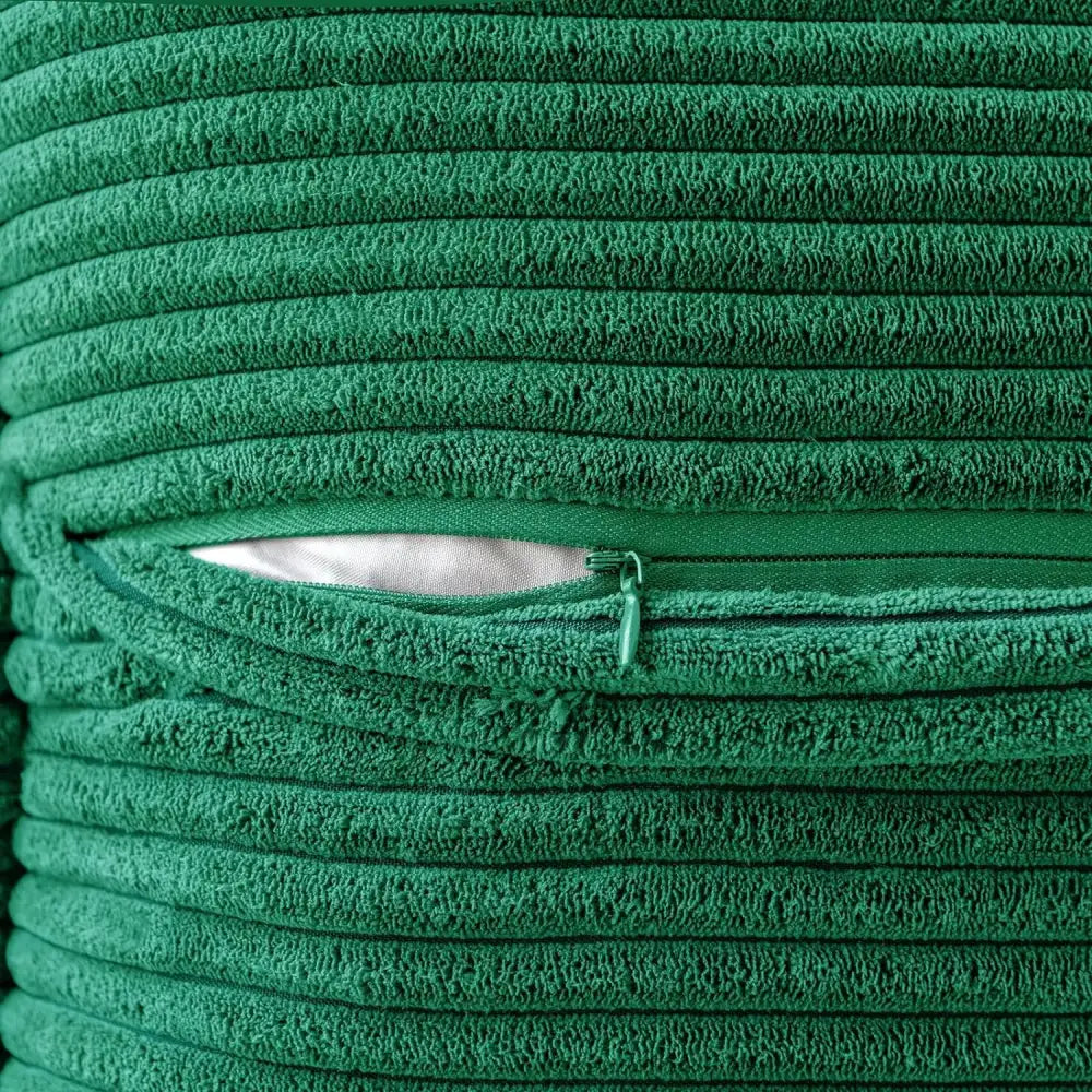 Boho striped emerald green corduroy pillow covers living room decor
