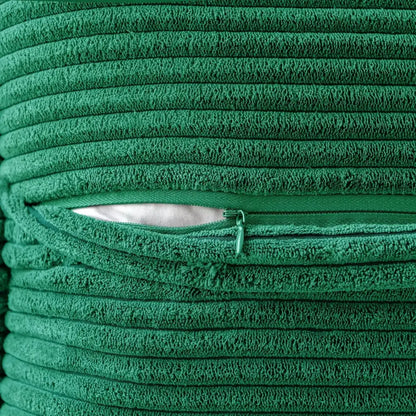 Boho striped emerald green corduroy pillow covers living room decor