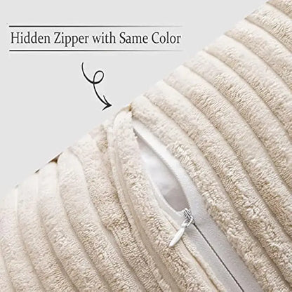 Boho striped pillow covers cream quilted living room decor