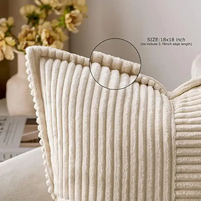Boho striped pillow covers cream quilted living room decor