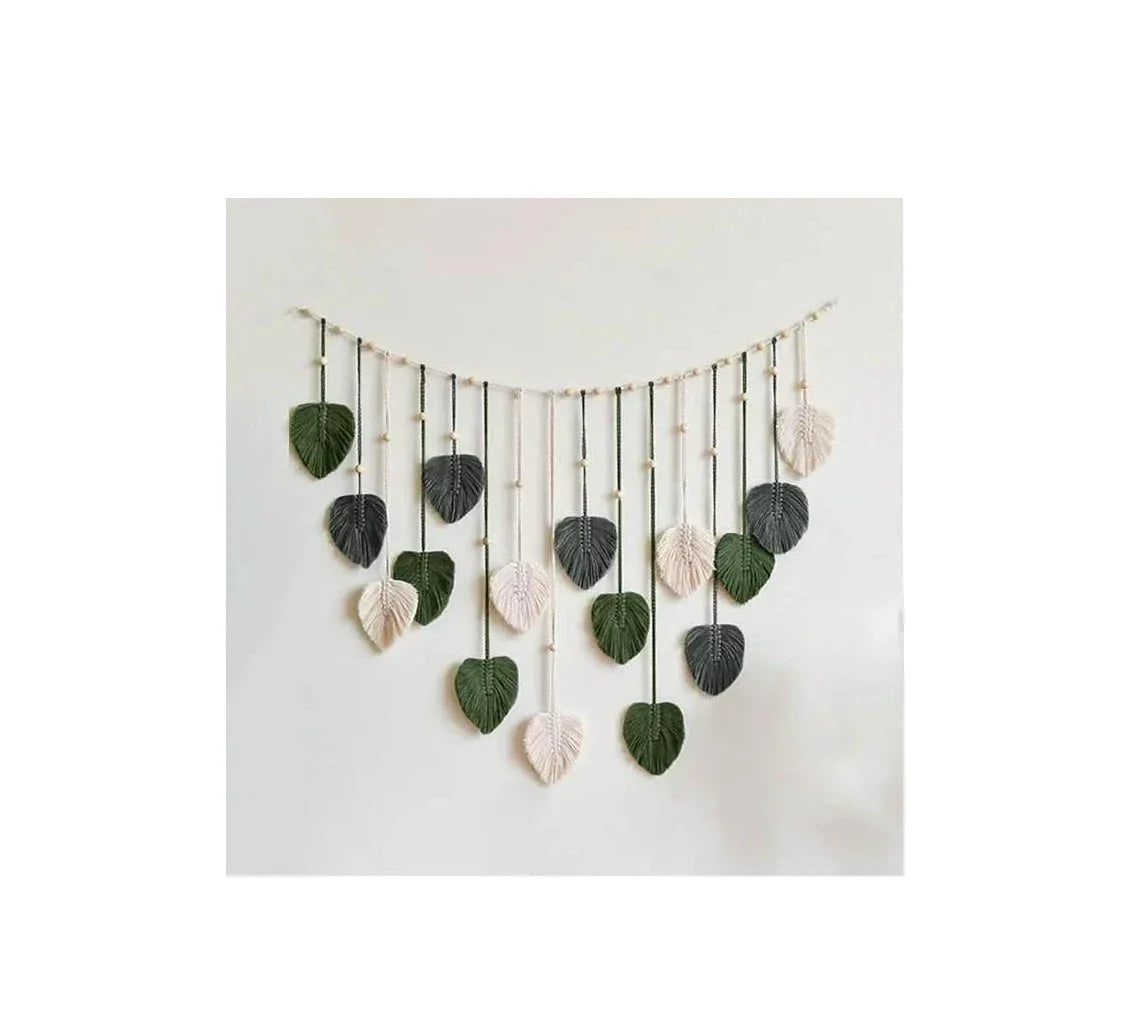 DecorBites™ Boho Style Handmade Tapestry, Room Photo Leaves Wall Decoration Wall Hanging Tapestry For Living Room Office Home Decor