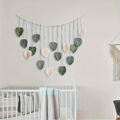 DecorBites™ Boho Style Handmade Tapestry, Room Photo Leaves Wall Decoration Wall Hanging Tapestry For Living Room Office Home Decor
