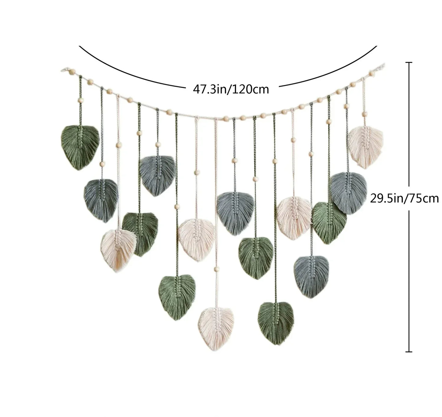 DecorBites™ Boho Style Handmade Tapestry, Room Photo Leaves Wall Decoration Wall Hanging Tapestry For Living Room Office Home Decor