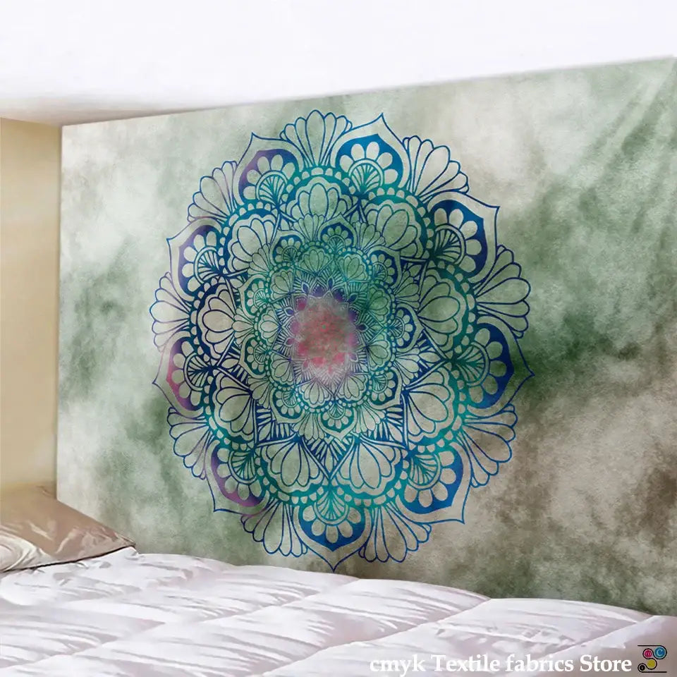 Boho sun moon mandala purple & blue galaxy wall hanging bedroom decor