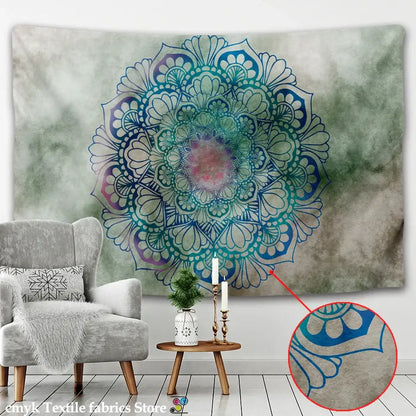 Boho sun moon mandala purple & blue galaxy wall hanging bedroom decor