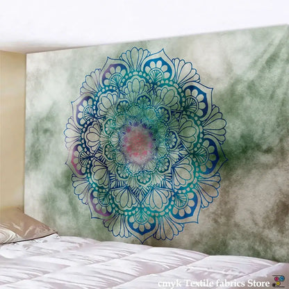Boho sun moon mandala purple & blue galaxy wall hanging bedroom decor