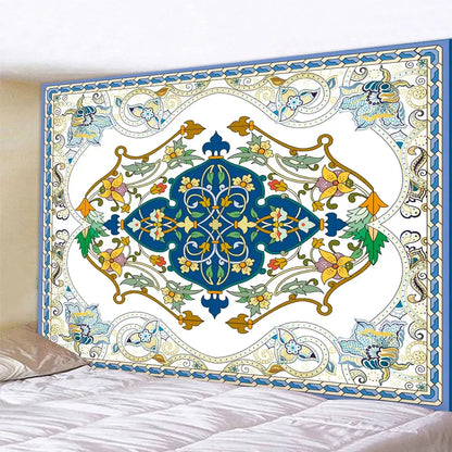 Boho tapestry set in red & gold traditional pattern for bedroom
