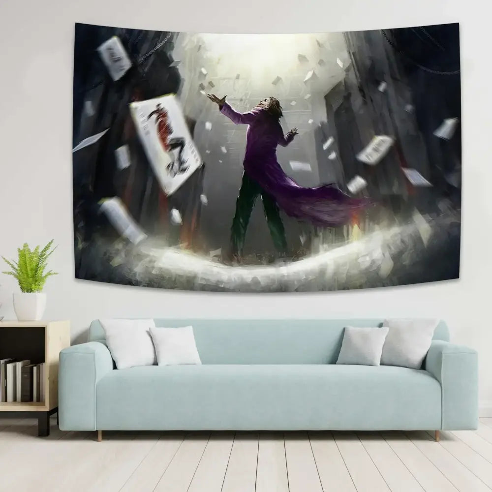 Boho white and red joker tapestry bedroom tarot wall art