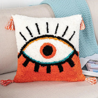Boho white & black abstract eye pillow cover living room decor