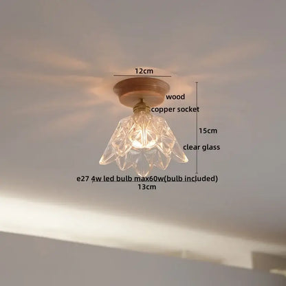 Boho woven rattan wood led ceiling light for bedroom decor
