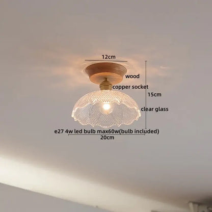 Boho woven rattan wood led ceiling light for bedroom decor