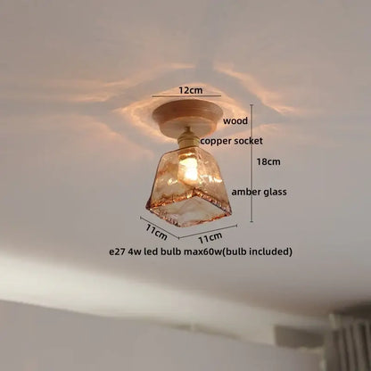 Boho woven rattan wood led ceiling light for bedroom decor
