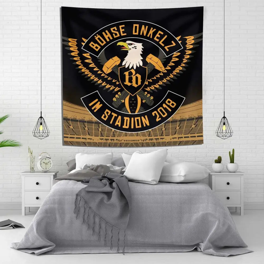 Bohse onkelzs black & white german rock tapestry flag bedroom decor