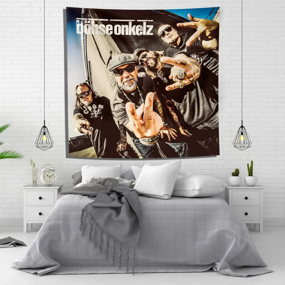 Bohse onkelzs black & white german rock tapestry flag bedroom decor