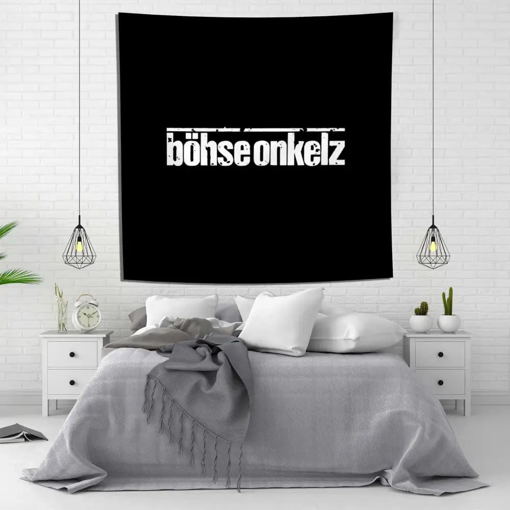 Bohse onkelzs black & white german rock tapestry flag bedroom decor