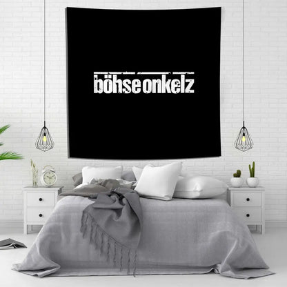 Bohse onkelzs black & white german rock tapestry flag bedroom decor