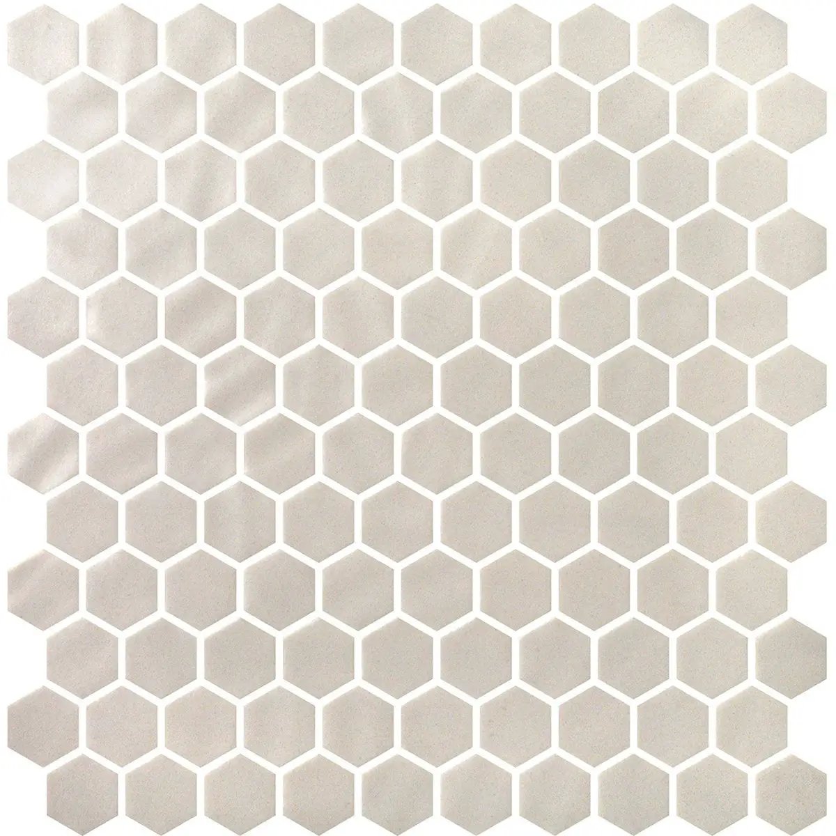 Bone Polished Hexagon Glass Mosaics 11 3/4x11 1/2