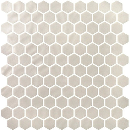 Bone Polished Hexagon Glass Mosaics 11 3/4x11 1/2