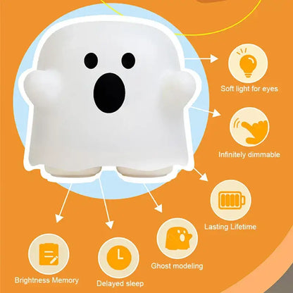 Boo ghost silicone lamp bedroom led night light