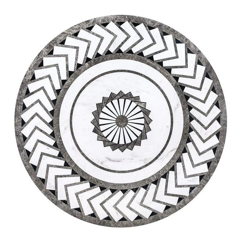 Boreas Multi Finish Round Marble Medallions 36x36
