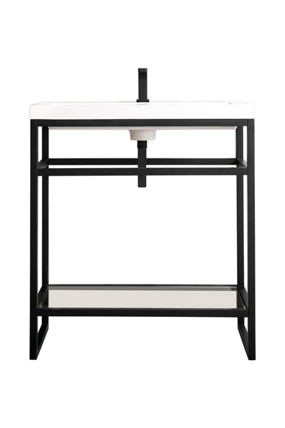 James Martin Boston 31.5" Single Console Vanity, Matte Black
