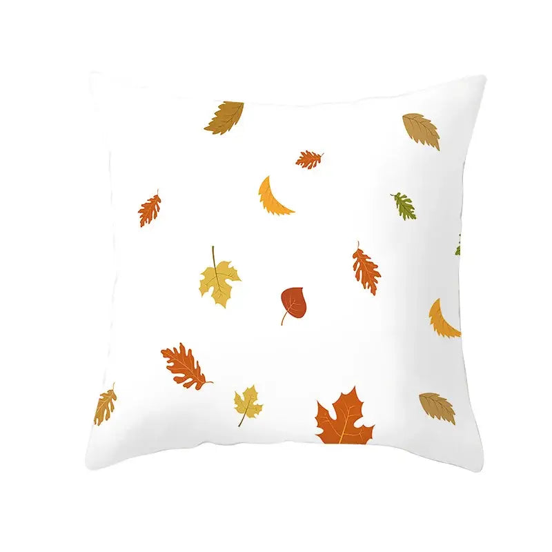 Botanical autumn maple leaves plush pillow case living room decor
