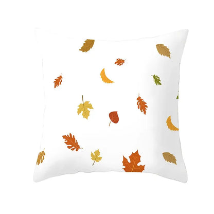 Botanical autumn maple leaves plush pillow case living room decor