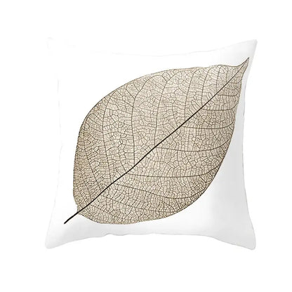 Botanical autumn maple leaves plush pillow case living room decor