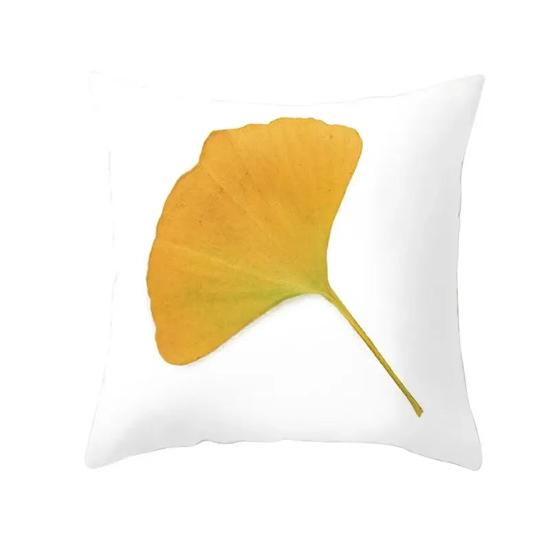 Botanical autumn maple leaves plush pillow case living room decor