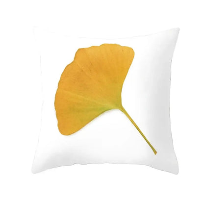 Botanical autumn maple leaves plush pillow case living room decor