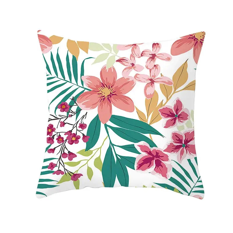 Botanical autumn maple leaves plush pillow case living room decor