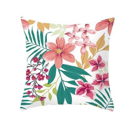 Botanical autumn maple leaves plush pillow case living room decor